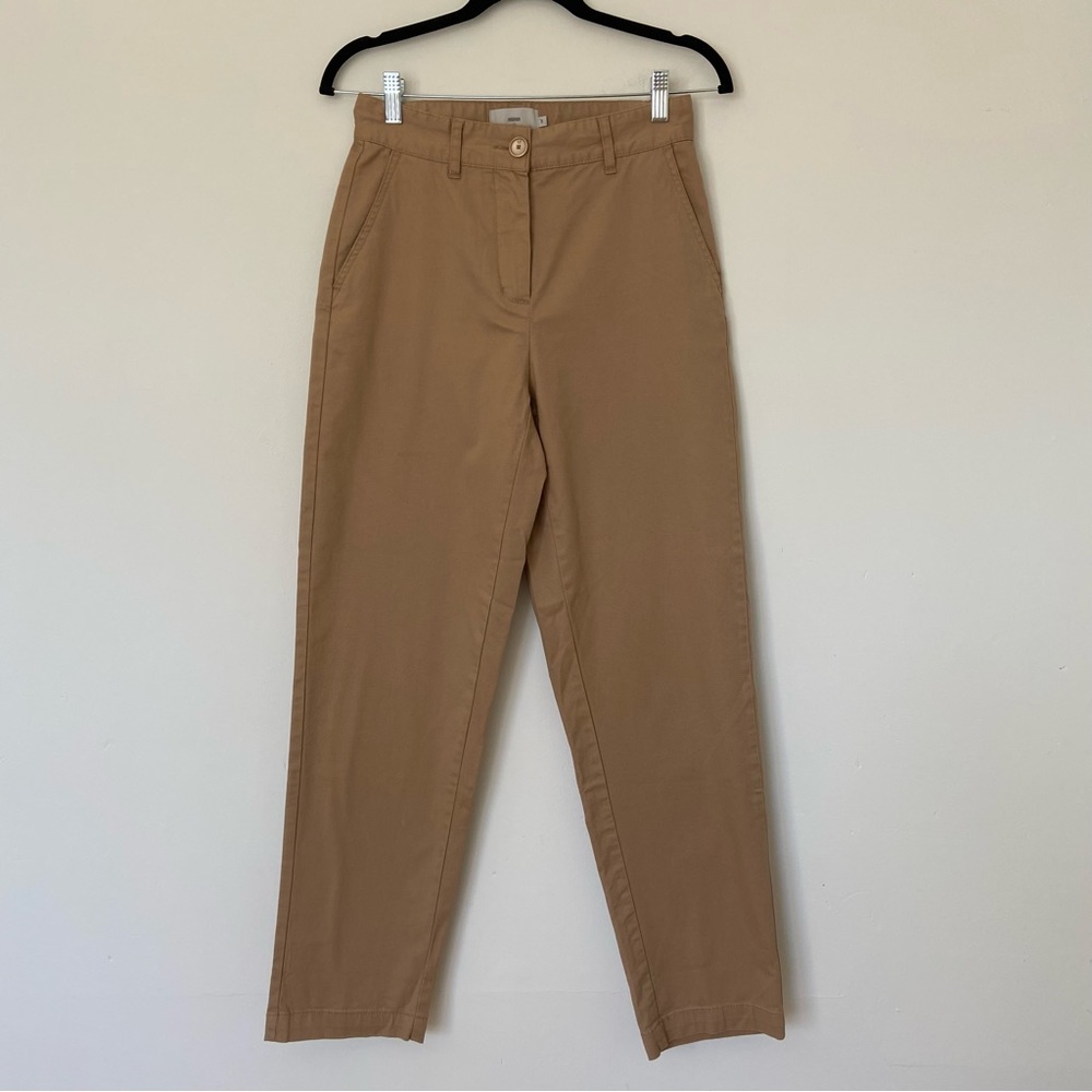 Minimum Scandinavian High Waisted Chino Pants in Khaki Brown size 4